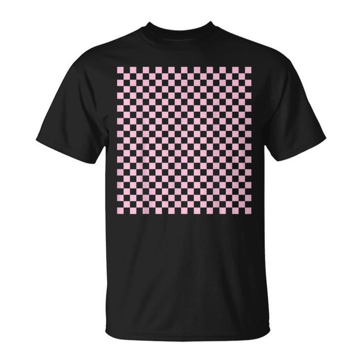 ペールピンク、市松模様、市松 Tシャツ