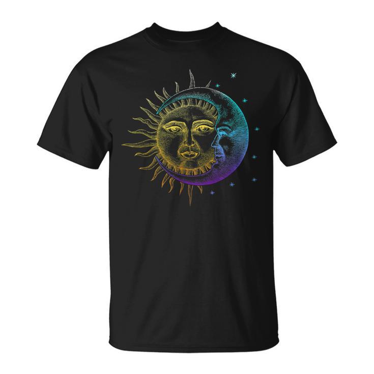 ボヘミアンの秘教の精神的な太陽と月 Tシャツ