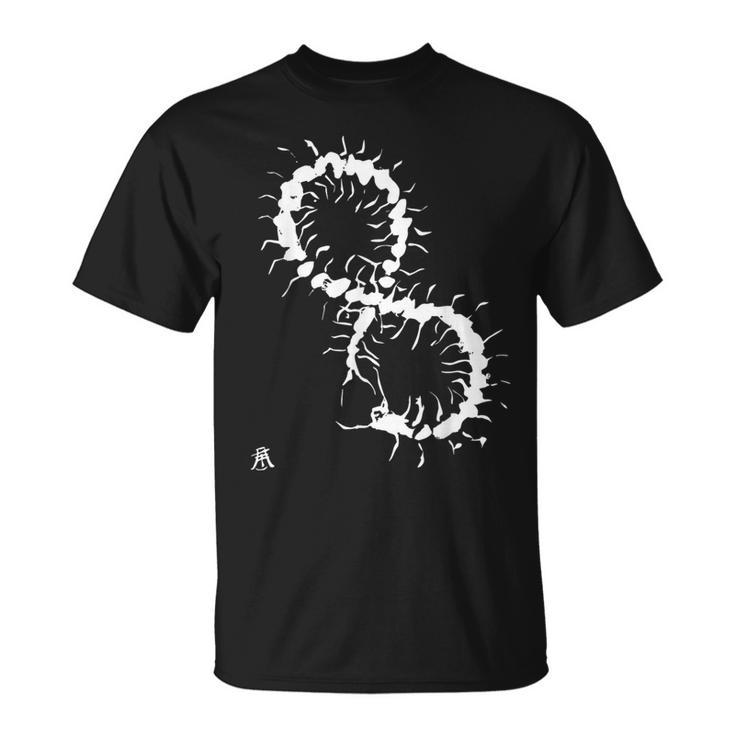 ムカデ ムカデ昆虫 キム・ディアス・ホルム アート インク Centipede Millipede Kim Holm Tシャツ