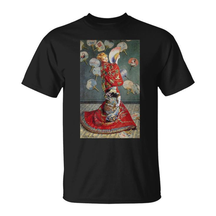 モネのマダム-着物を着たモネ Tシャツ