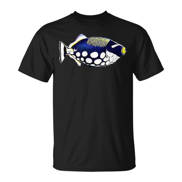 モンガラカワハギ塩水リーフアクアリウム水槽 Tシャツ