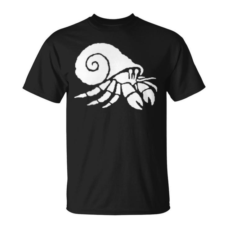 ヤドカリ ミニマリスト 白黒 Tシャツ