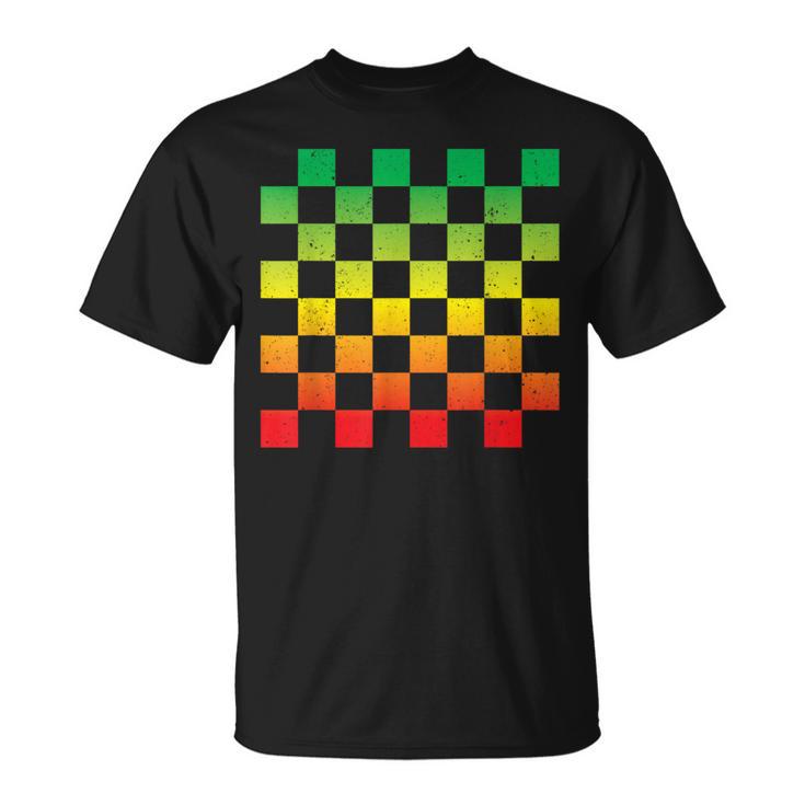 ラスタファリtシャツ ヴィンテージ ラスタレゲエ ジャマイカ 市松模様 Tシャツ