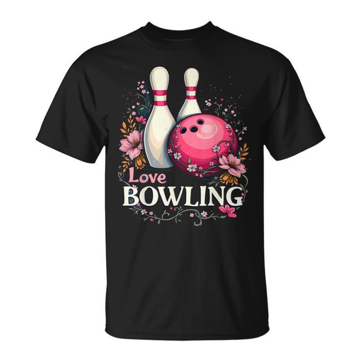 ラブボウリングピンクボール Tシャツ