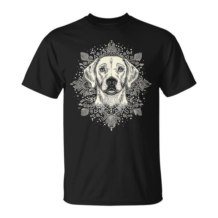 ラブラドールレトリバー 犬 モチーフ ペット 曼荼羅 ラブラドールレトリバー Tシャツ