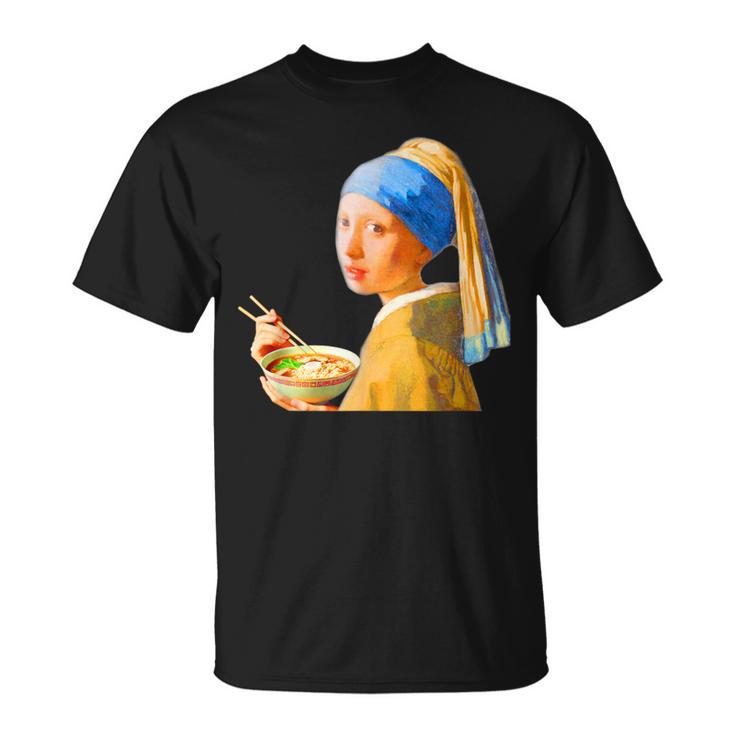 ラーメン 面白いtシャツ おもしろ ネタ フェルメール メンズ 面白い 服 おもしろグッズ グルメ 食べ物 Tシャツ