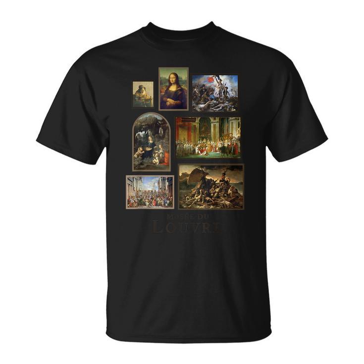 ルーヴル美術館の有名な絵画 パリ フランス Tシャツ