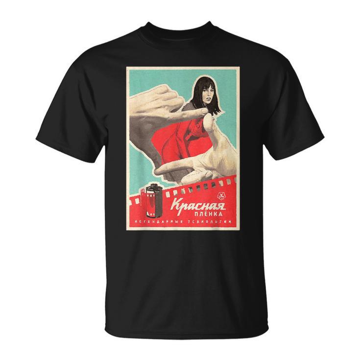 レッドカメラフィルムポスター 本物のソビエトアート Tシャツ