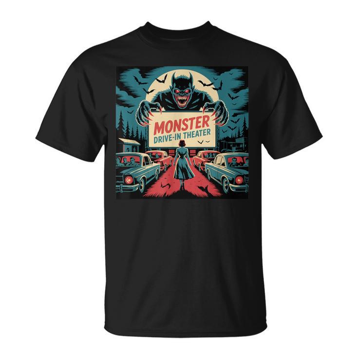 レトロ モンスター ドライブイン ホラー 映画 アート ヴィンテージ Tシャツ