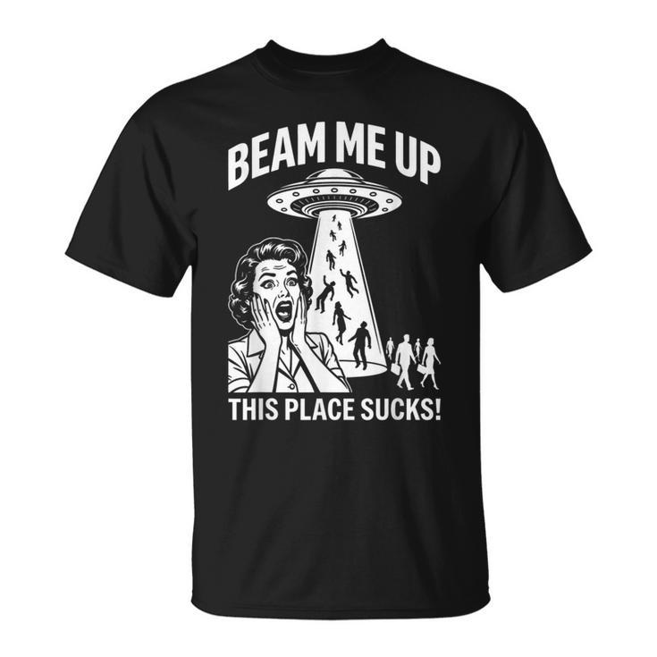 レトロufo宇宙船 Tシャツ