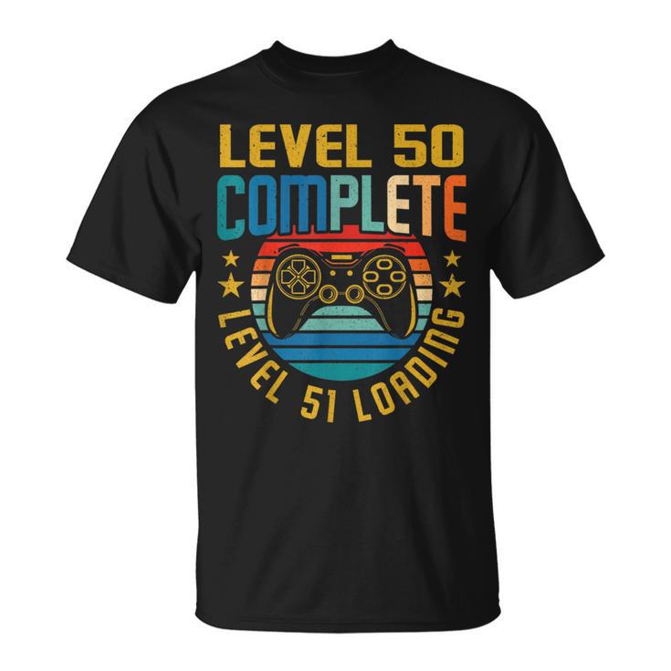 レベル50 コンプリートレベル51 ローディング 50歳の誕生日 ビデオゲーマー Tシャツ