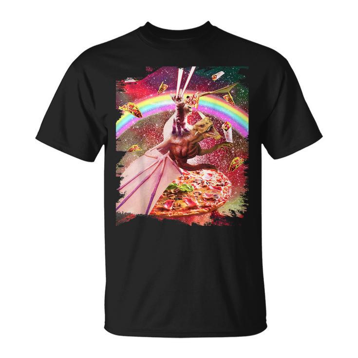 レーザーアイズ 宇宙 猫 ライディング ドラゴン Tシャツ