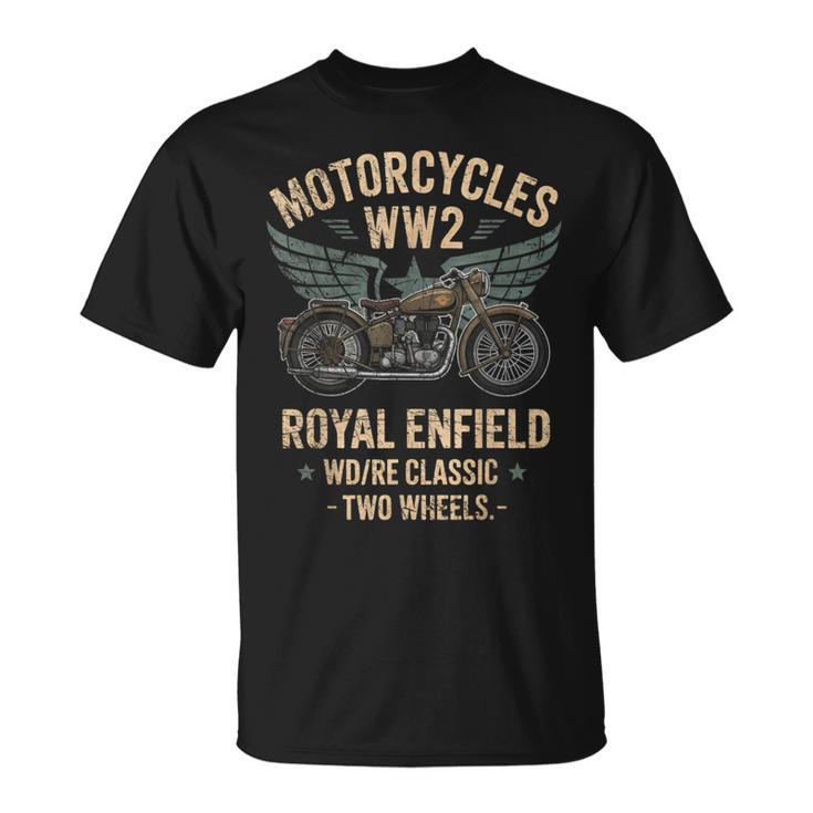 ロイヤルエンフィールドwdReクラシックモーターサイクルww2 Tシャツ