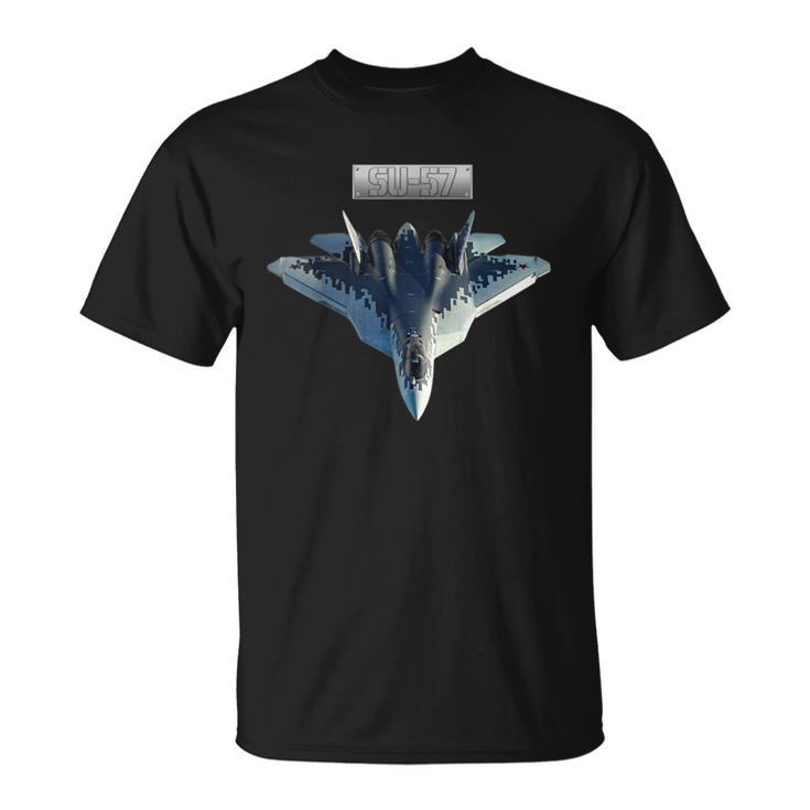 ロシアのステルス機第5世代su-57 Tシャツ