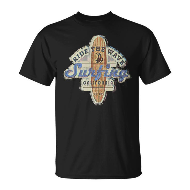 ロングボードサーフボードサーフィンサーファーレトロヴィンテージカリフォルニアusa 長袖tシャツ Tシャツ