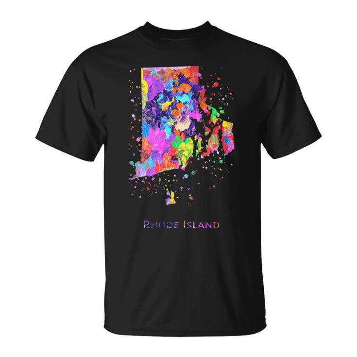 ロードアイランド州の地図 長袖tシャツ Tシャツ