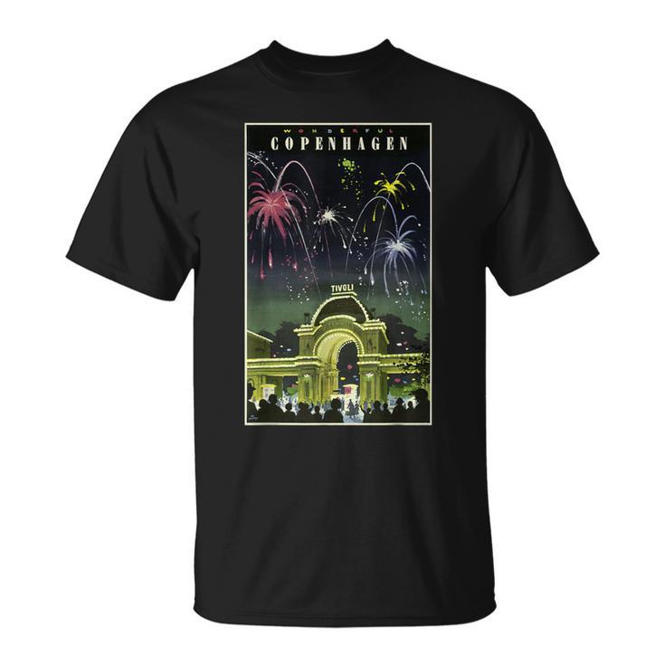 ワンダフル コペンハーゲン チボリ ポスター プリント Tシャツ