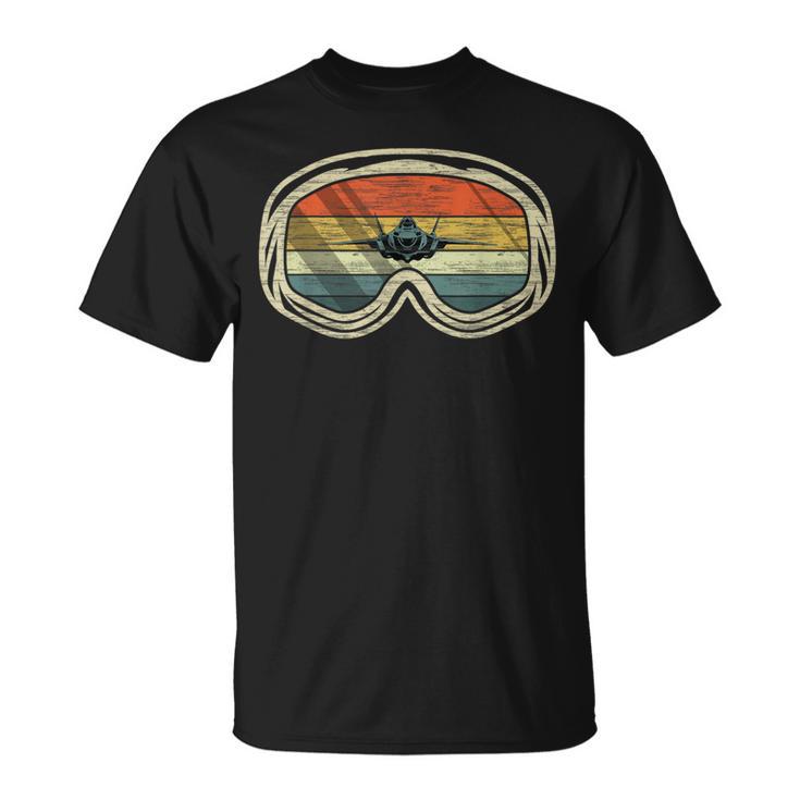 ヴィンテージ F-35 戦闘機 ミリタリー ヘルメット ゴーグル Tシャツ