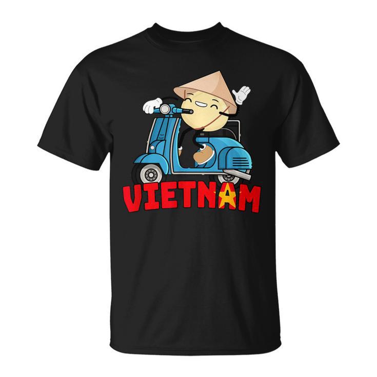 ヴィンテージ かわいい ベトナム バン バオ スクーター バイク 面白い食べ物 Tシャツ