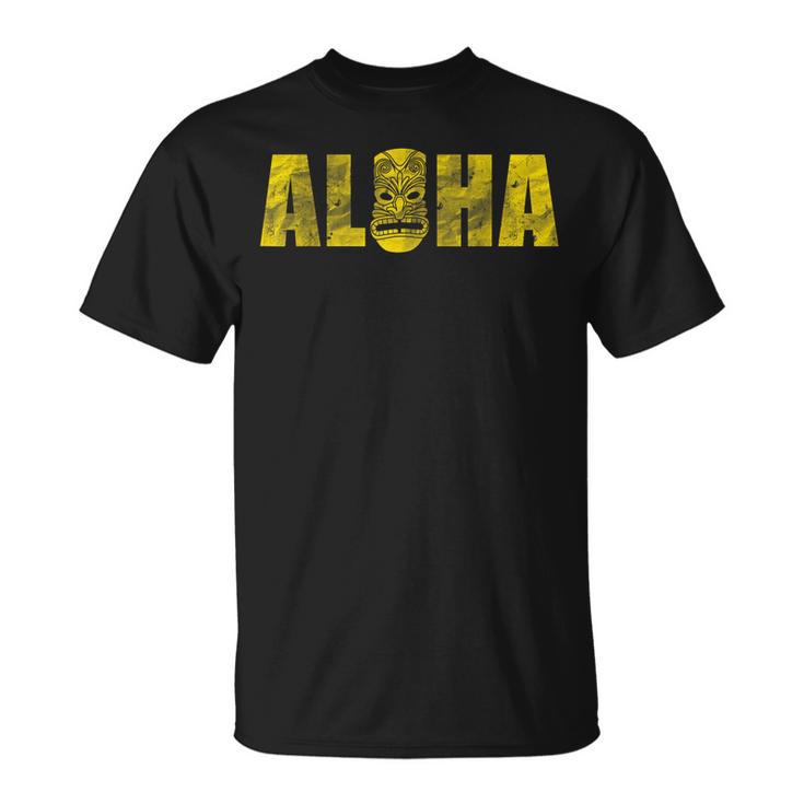 ヴィンテージ アロハ ティキ ファニー ハワイアン ルアウ バケーション ユーモアギフト Tシャツ