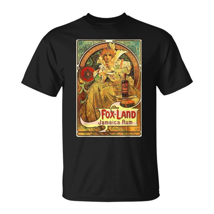 ヴィンテージ ジャマイカ ラム 広告ポスター ガール アルフォンス・ミュシャ Tシャツ