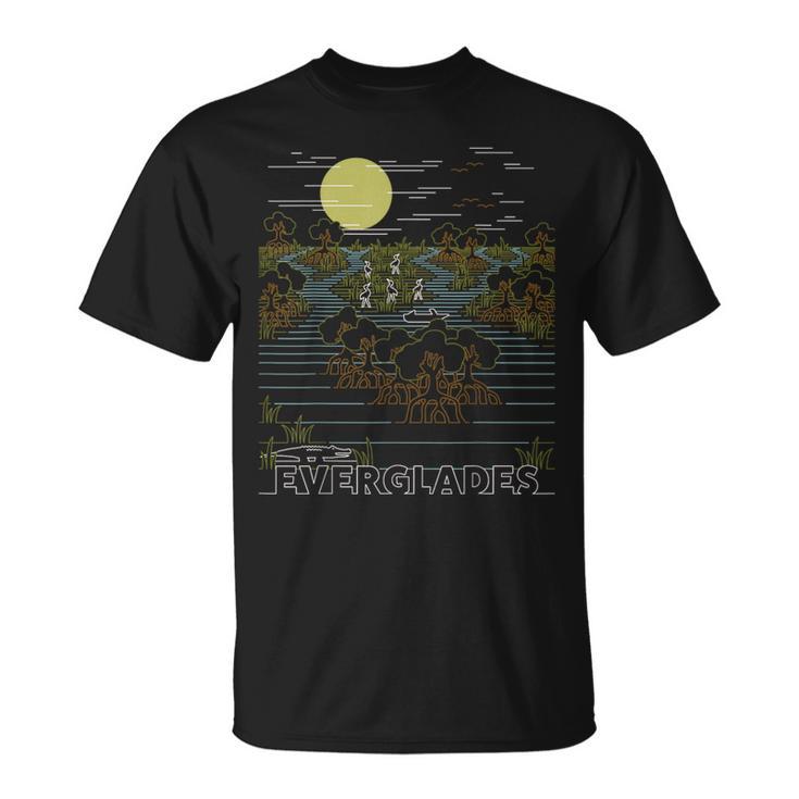 ヴィンテージ レトロ エバーグレーズ国立公園 フロリダ マングローブ Tシャツ