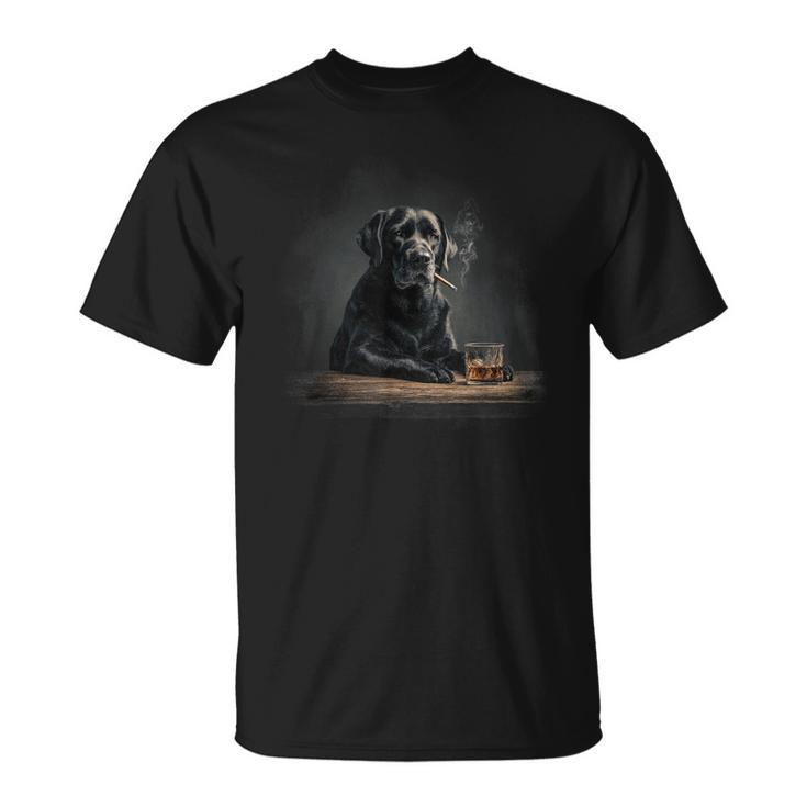 ヴィンテージ 喫煙 ラブラドール ファニー 犬 父の日 Tシャツ