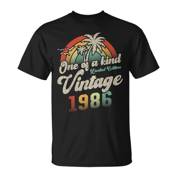 ヴィンテージ1986バースデー40年パームツリー Tシャツ