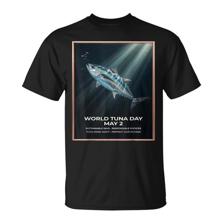 ヴィンテージブルーフィンツナ 5月2日世界デー Tシャツ