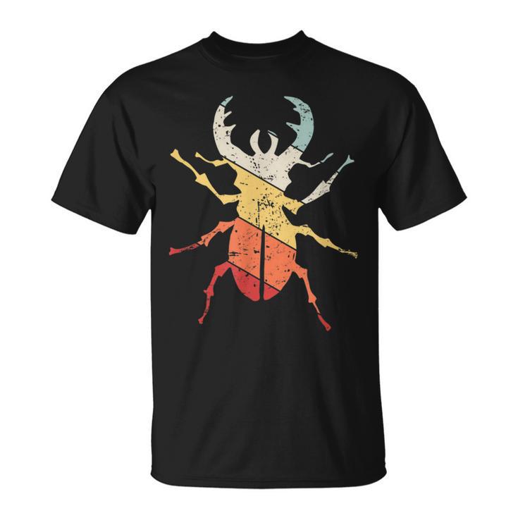 ヴィンテージレトロ カブトムシと昆虫昆虫学者ギフト カブトムシ Tシャツ