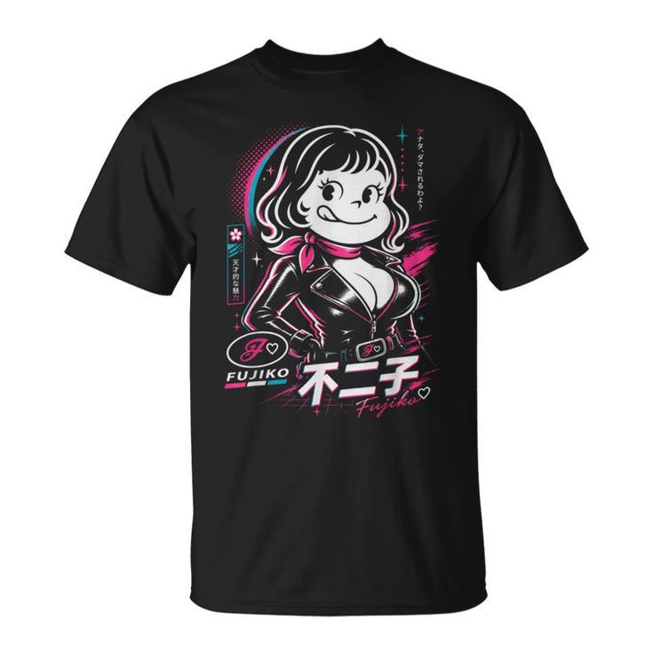 不二子ペコ風 レトロガール Fujiko 日本 アニメ パロディ Tシャツ