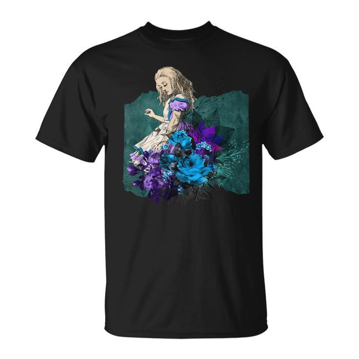 不思議の国のアリス グランジ パープルティール スチームパンク Tシャツ