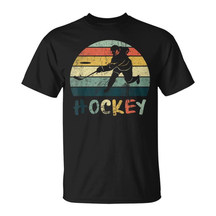 古典的なレトロなヴィンテージスタイルのアイスホッケーのtシャツストリートホッケー Tシャツ