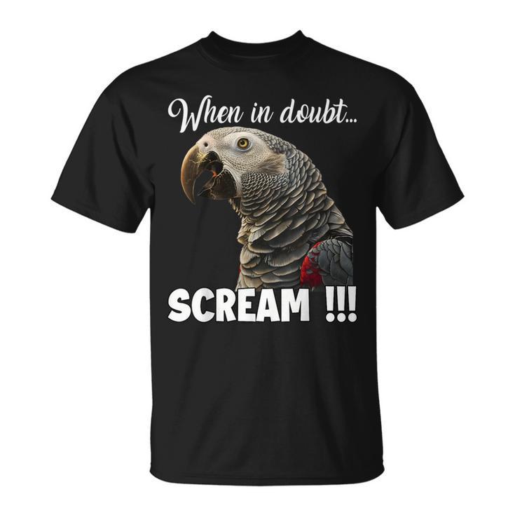 叫ぶアフリカヨウム T、面白いオウム Tシャツ