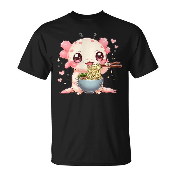 可愛いウーパールーパーラーメン Tシャツ