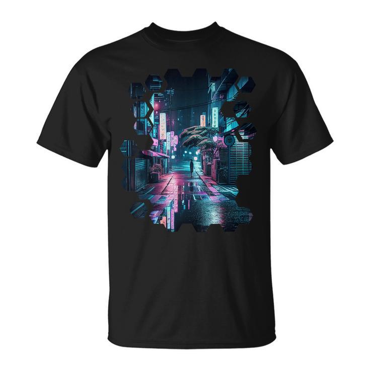 夜の東京のvaporwave美的ストリート日本の芸術 Tシャツ