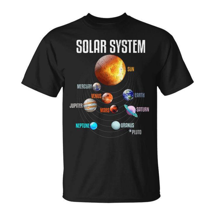 太陽系惑星 宇宙 科学 男の子 女の子tem キッズ 長袖tシャツ Tシャツ