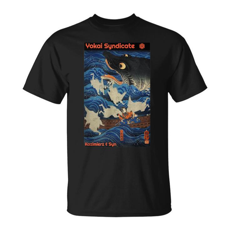 妖怪シンジケート 浮世絵 日本の木版天狗スピリット Tシャツ