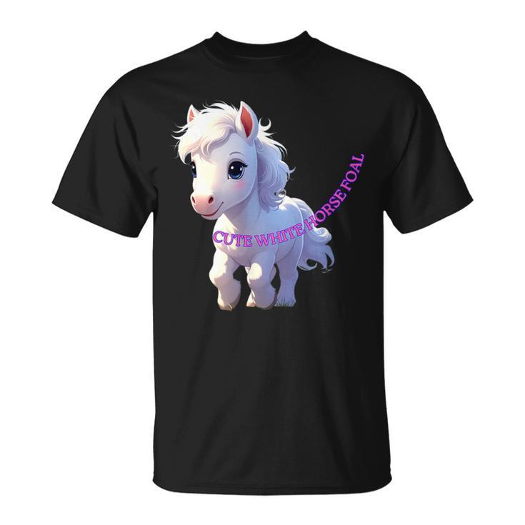 子馬 かわいい 馬 干支 白馬 イラスト Tシャツ