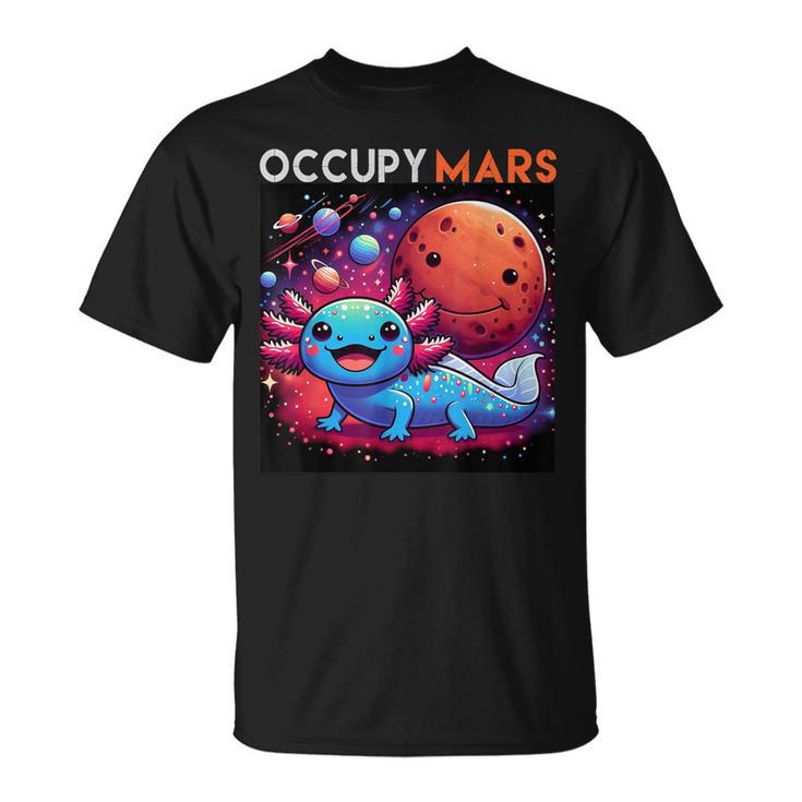 宇宙のかわいいaxolotl 占拠 火星 銀河f カワイイ Tシャツ