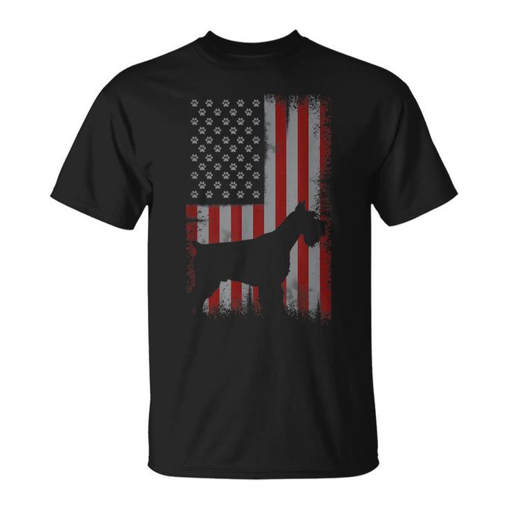 愛国的 アメリカ国旗 シュナウザー 恋人 ギフト 男性 女性 犬 Tシャツ