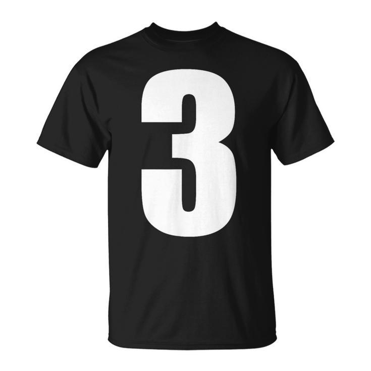 数字 3 数字 無地 白 数字 Tシャツ