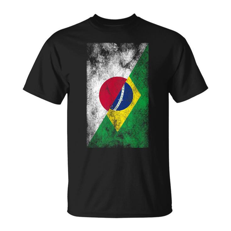 日本とブラジルの国旗 日本ブラジル人 Tシャツ
