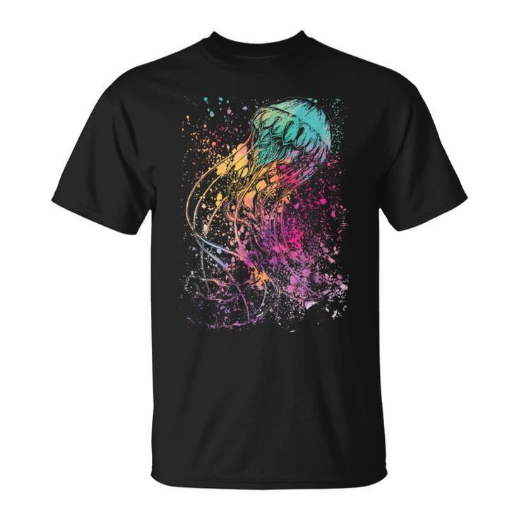 水彩画のクラゲアート。 Tシャツ