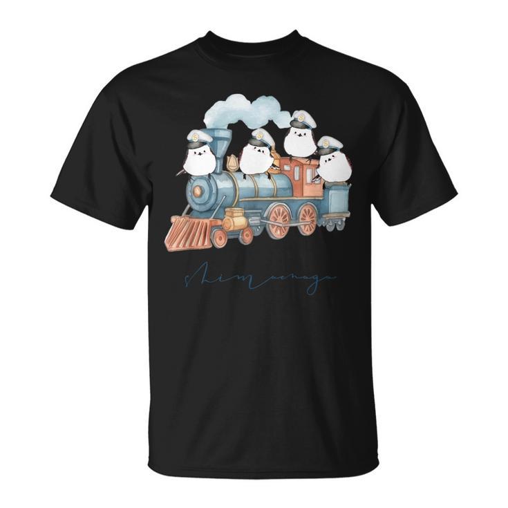 汽車とシマエナガ Tシャツ