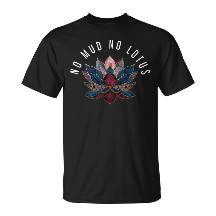 泥なし 蓮の花 禅 仏教 仏教 仏 ヨガ Tシャツ