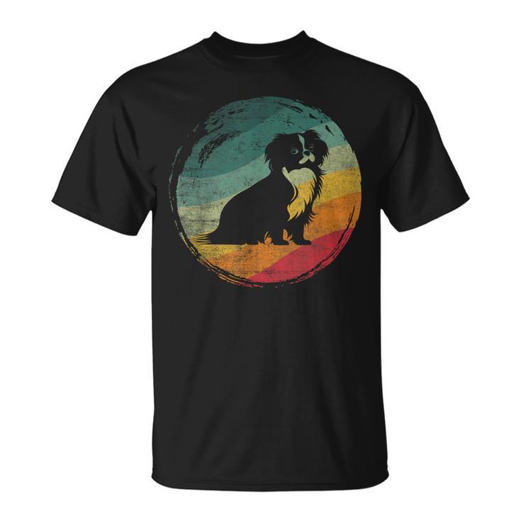 狆犬のレトロなデザイン Tシャツ