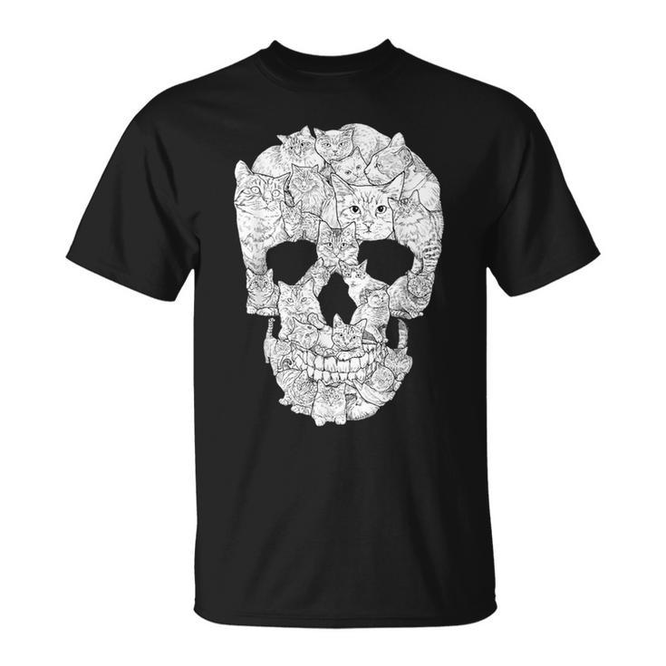 猫 スカル キティ スケルトン ハロウィン コスチューム アイデア Tシャツ