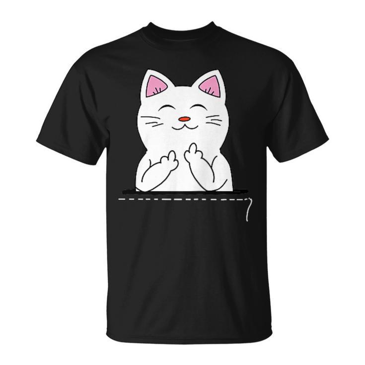 猫 中指 おもしろバッグ Tシャツ