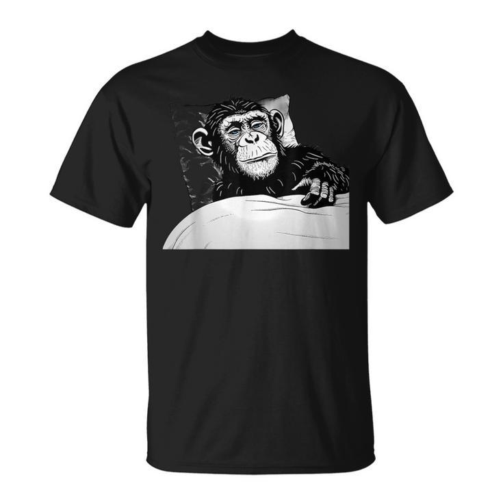 眠る猿 眠っている動物 眠る猿 昼寝 お昼 Tシャツ